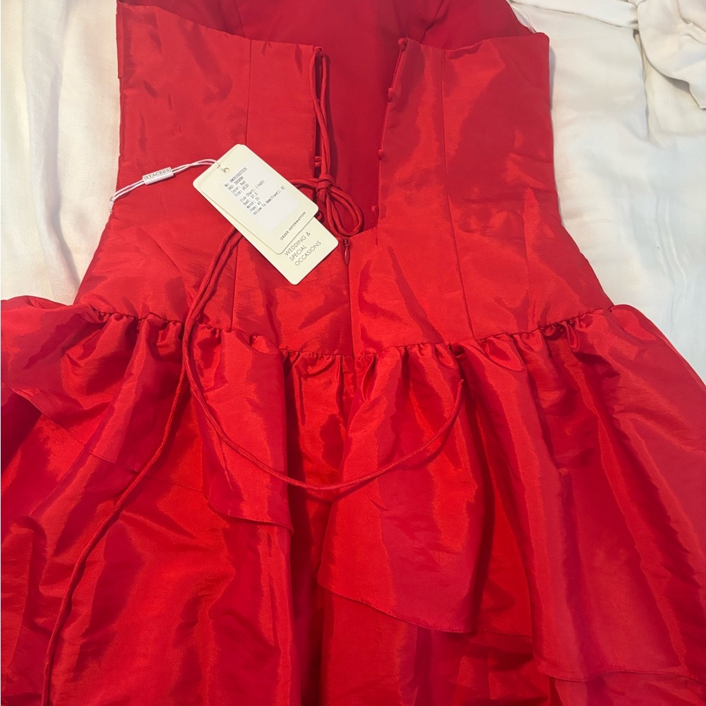 Elegant Red Strapless Dress